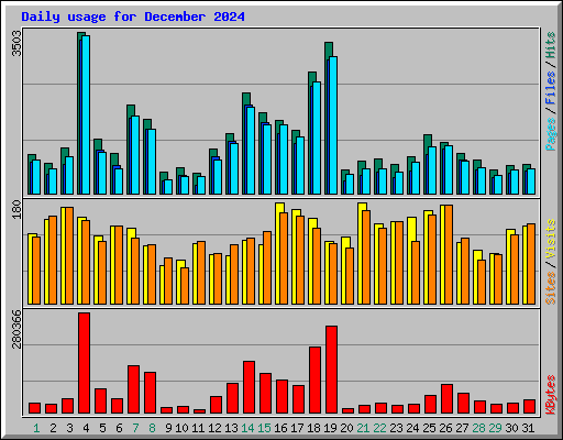Daily usage for December 2024