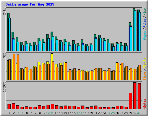Daily usage for May 2025