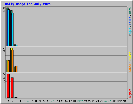 Daily usage for July 2025