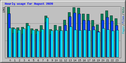 Hourly usage for August 2020