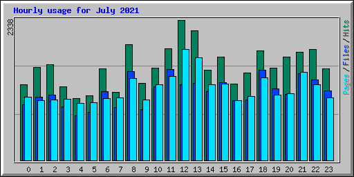 Hourly usage for July 2021