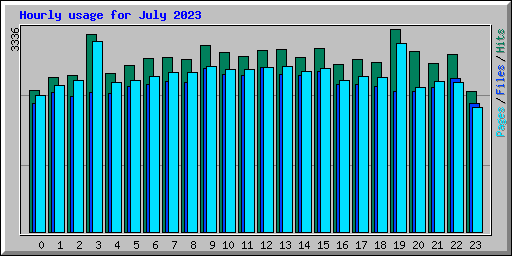 Hourly usage for July 2023